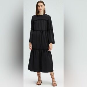 Touché Privé RUFFLED - Day dress - black maxi dress long sleeve size 42 (10/12)